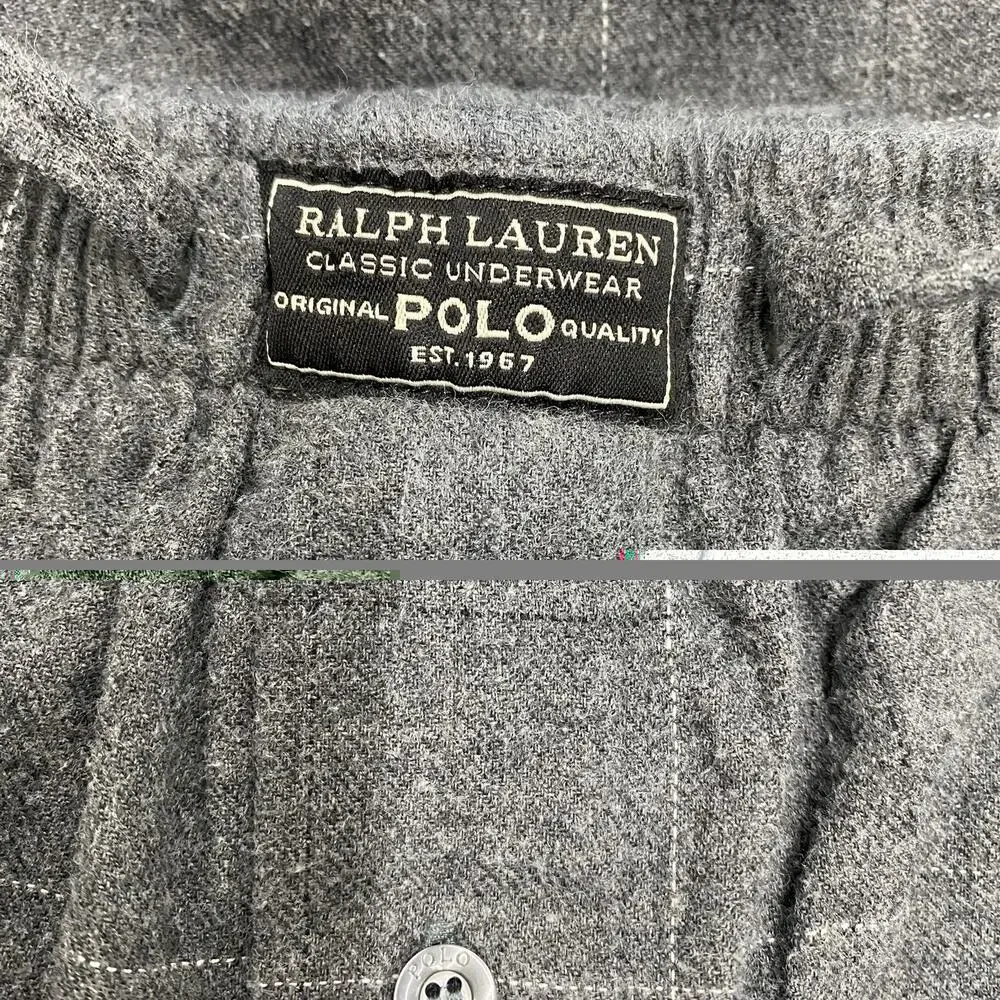 Polo Ralph Lauren Pajama Pants Mens XL Gray Windowpane Plaid Comfort Lounge